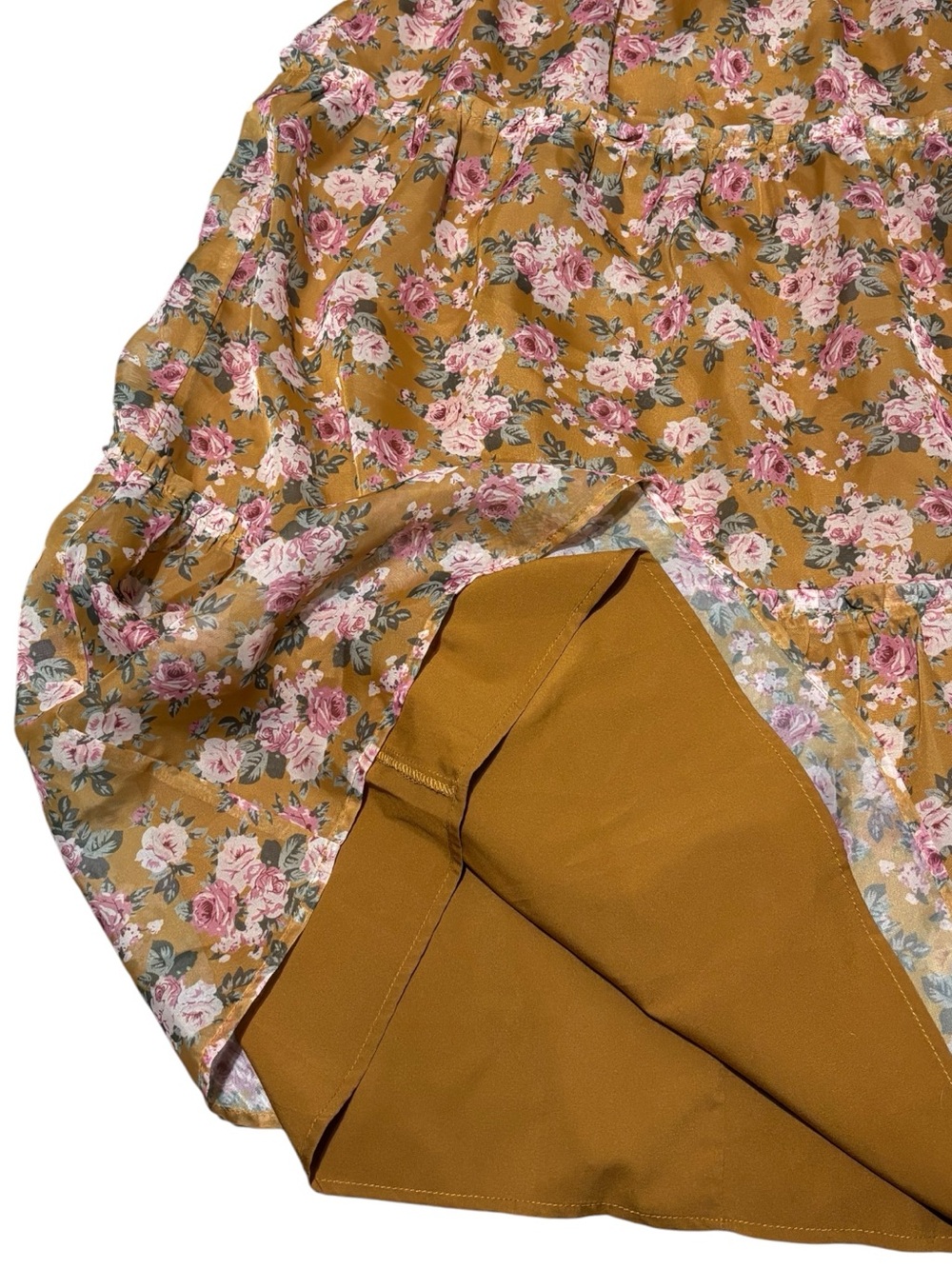 STORIA Floral Tiered Midi Dress | Size Medium | Cottagecore Boho Romantic | Line - Picture 13 of 16